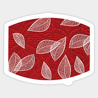 Retro Red Leaves Sticker